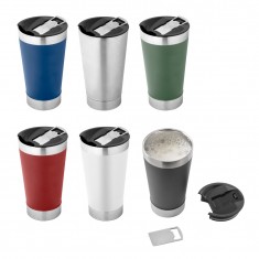 Copo de viagem em aço inox térmico, com parede dupla isolada a vácuo 630 mL Personalizado