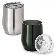 Copo de viagem em aço inox, térmico com parede dupla isolada a vácuo e tampa deslizante 400 mL Personalizado