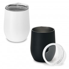 Copo de viagem em aço inox, térmico com parede dupla isolada a vácuo e acabamento mate 400 mL Personalizado