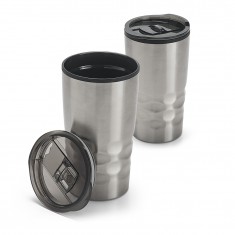 Copo de viagem em aço inox e PP, térmico com parede dupla isolada a ar 510 Ml Personalizado