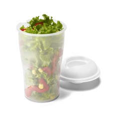 Copo para salada em PP com garfo e molheira 850 mL Personalizado