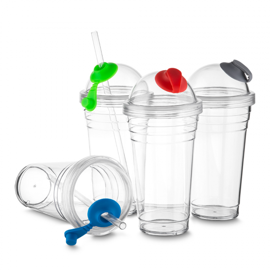Copo Plastico com Tampa e Canudo Personalizado Copo Plastico com Tampa e Canudo Personalizado