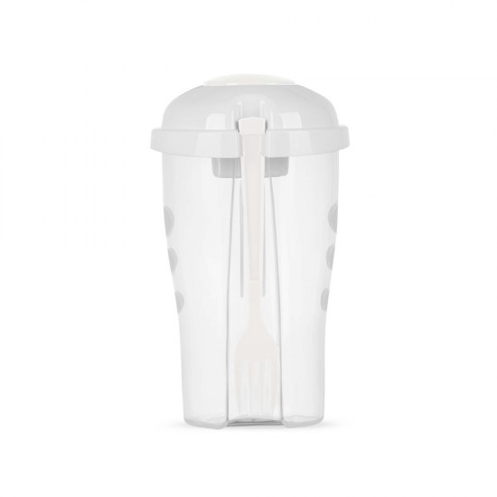 Copo Salada com Garfo e Suporte para Molho Personalizado Copo Salada com Garfo e Suporte para Molho Personalizado