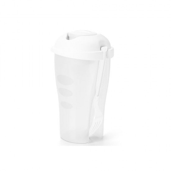 Copo Salada com Garfo e Suporte para Molho Personalizado Copo Salada com Garfo e Suporte para Molho Personalizado