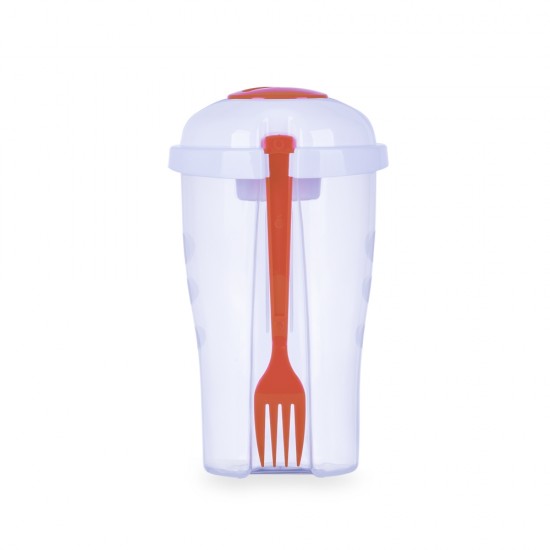 Copo Salada com Garfo e Suporte para Molho Personalizado Copo Salada com Garfo e Suporte para Molho Personalizado