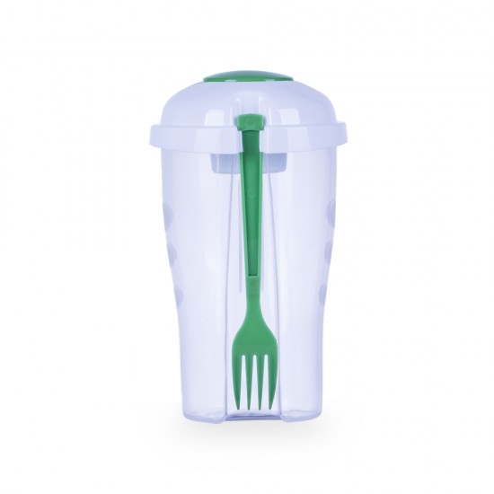 Copo Salada com Garfo e Suporte para Molho Personalizado Copo Salada com Garfo e Suporte para Molho Personalizado