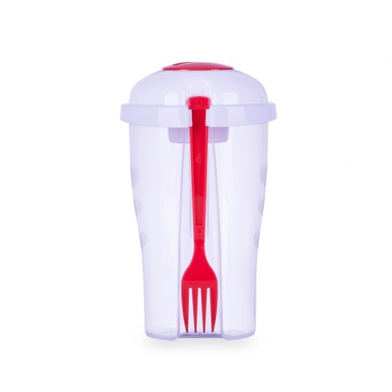 Copo Salada com Garfo e Suporte para Molho Personalizado Copo Salada com Garfo e Suporte para Molho Personalizado