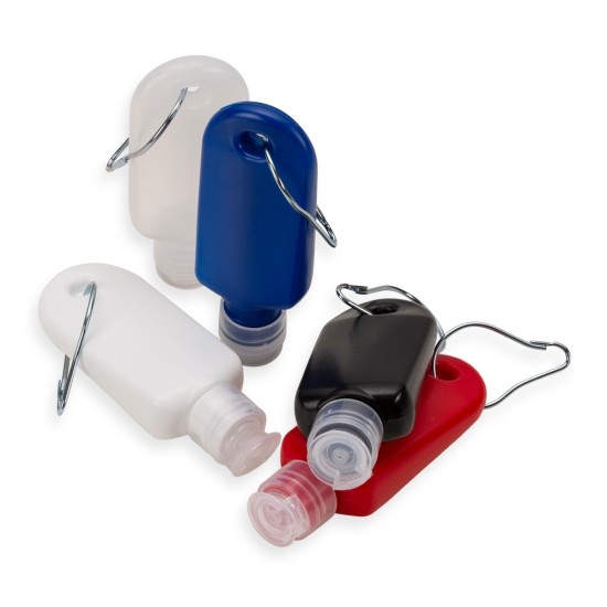 Frasco Plástico 40ml com Mosquetão Personalizado Frasco Plástico 40ml com Mosquetão Personalizado