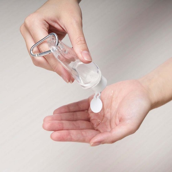 Frasco Plástico 55ml com Mosquetão Personalizado Frasco Plástico 55ml com Mosquetão Personalizado