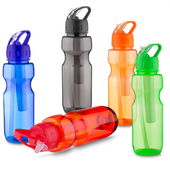 Garrafa Plástica com Porta Gelo Personalizada Garrafa Plástica com Porta Gelo Personalizada