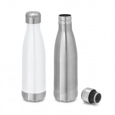 Garrafa para sublimação em aço inox de parede dupla térmica, isolada a vácuo, com tampa em aço inox 510 mL Personalizada
