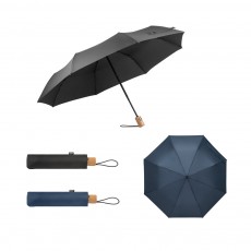Guarda-chuva em 100% poliéster reciclado pongee 190T com abertura e fecho automático Personalizada