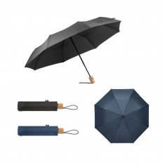 Guarda-chuva em 100% poliéster reciclado pongee 190T com abertura e fecho automático Personalizada