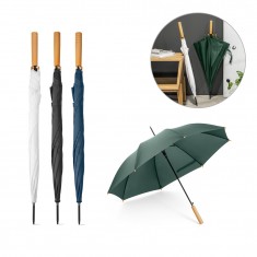 Guarda-chuva em 100% poliéster reciclado pongee 190T com abertura automática Personalizada