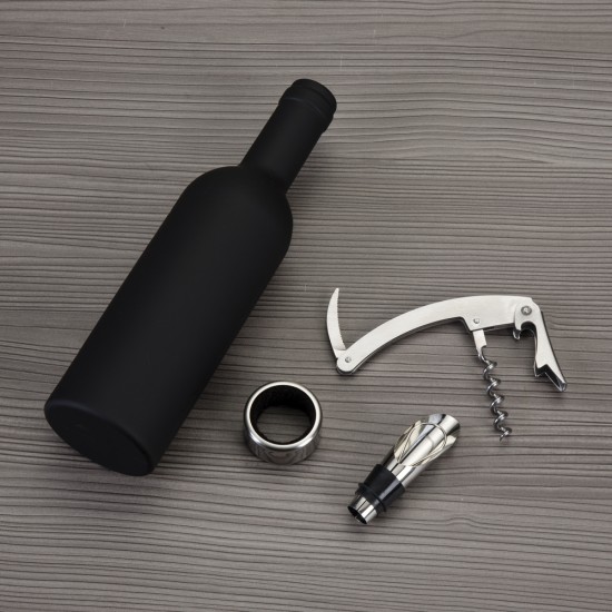 Kit Vinho Garrafa 3 peças Personalizado Kit Vinho Garrafa 3 peças Personalizado