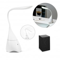 Luminária de mesa com caixa de som em ABS e 18 LEDs de alto brilho Personalizada
