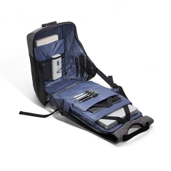 Mochila de Poliéster Anti-Furto USB com Segredo para Brindes Mochila de Poliéster Anti-Furto USB com Segredo para Brindes