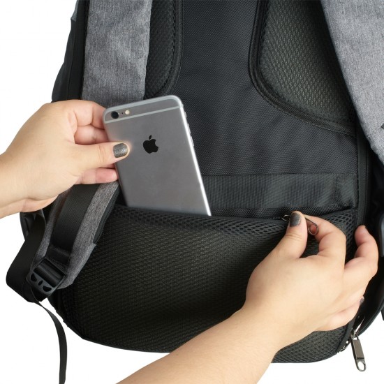 Mochila de Poliéster Anti-Furto USB com Segredo para Brindes Mochila de Poliéster Anti-Furto USB com Segredo para Brindes