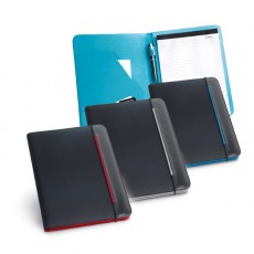 Pasta A4 em c. sintético e 800D com o interior em microfibra e bloco de 40 páginas pautadas Personalizada