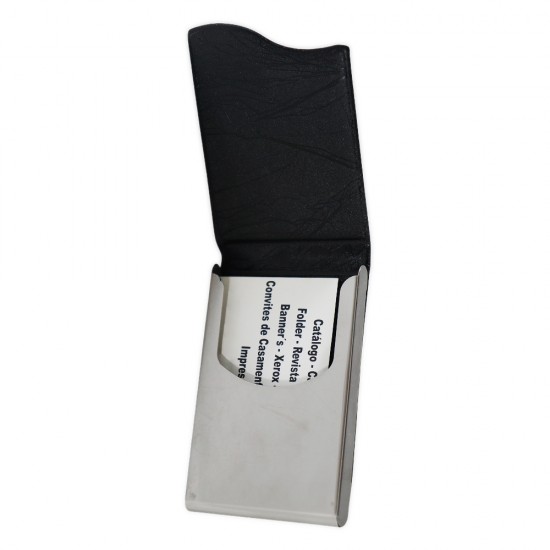 Porta Cartão Couro Sintético Personalizado Porta Cartão Couro Sintético Personalizado
