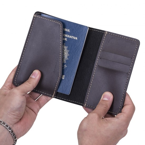 Porta Passaporte Bidins em Couro Sintético Para Brinde Porta Passaporte Bidins em Couro Sintético Para Brinde