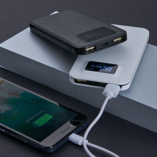 Power Bank Plástico com Indicador Digital Personalizado Power Bank Plástico com Indicador Digital Personalizado