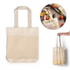 Sacola 100% algodão (180 g/m²) com malha 100% algodão (100 g/m²) Personalizada