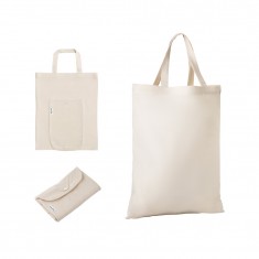 Sacola dobrável em 50% algodão, 30% algodão reciclado e 20% poliéster reciclado (140 g/m²) Personalizada