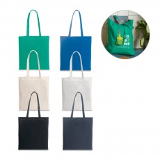 Sacola em 70% algodão reciclado e 30% poliéster reciclado (180 g/m²) sem tingimento Personalizada