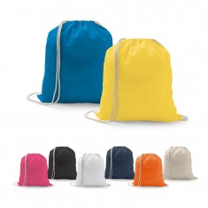 Sacola tipo mochila em 70% algodão reciclado e 30% poliéster reciclado (140 g/m²) sem tingimento Personalizada