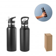 Garrafa em aço inox de parede dupla térmica, isolada a vácuo 570 mL Personalizada