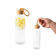 Squeeze para sublimação em vidro, com tampa em bambu 500 mL Personalizado
