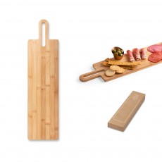 Tábua de servir aperitivos em bambu com pega Personalizada