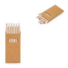 Caixa de cartão com 6 mini lápis de cor Personalizada