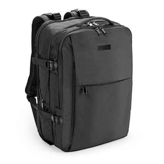 Mochila de viagem em poliéster reciclado 600D de alta densidade, com bolso para notebook 17'3" e placa para gravação 29 L Personalizada