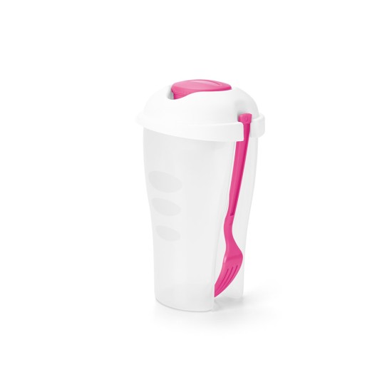 Copo para salada em PP com garfo e molheira 850 mL Personalizado