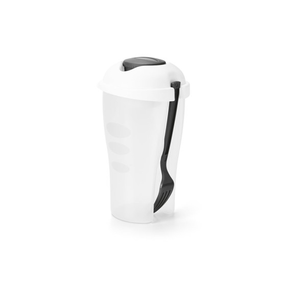 Copo para salada em PP com garfo e molheira 850 mL Personalizado
