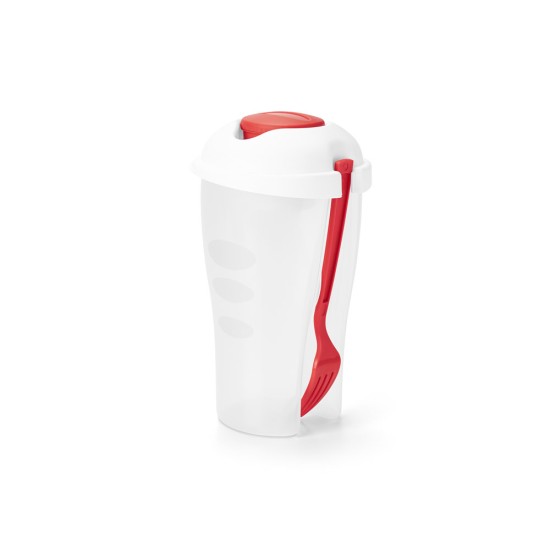 Copo para salada em PP com garfo e molheira 850 mL Personalizado