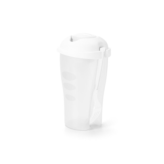 Copo para salada em PP com garfo e molheira 850 mL Personalizado