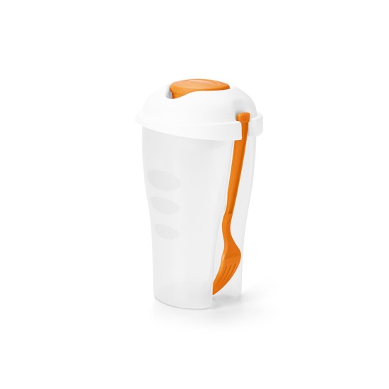 Copo para salada em PP com garfo e molheira 850 mL Personalizado