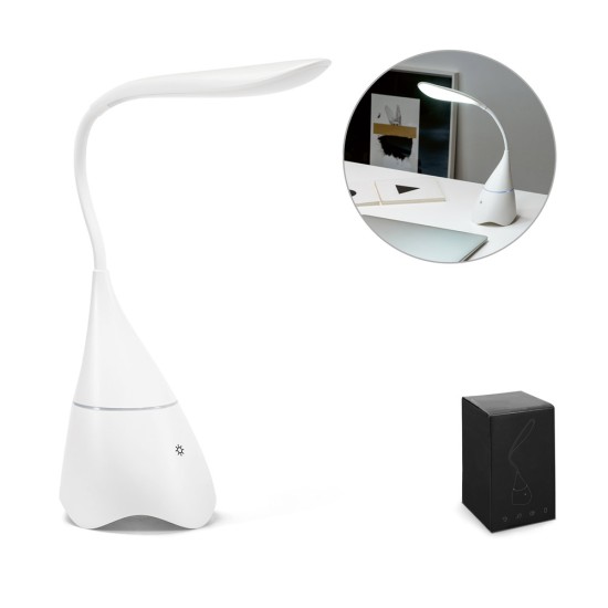 Luminária de mesa com caixa de som em ABS e 18 LEDs de alto brilho Personalizada