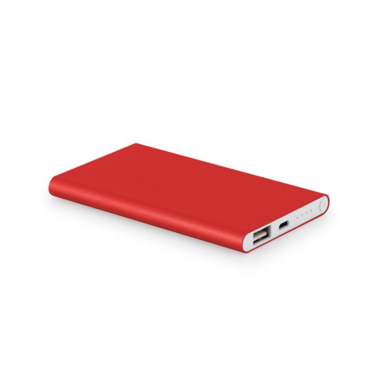 Bateria portátil slim em alumínio com capacidade de 4'000 mAh Personalizada