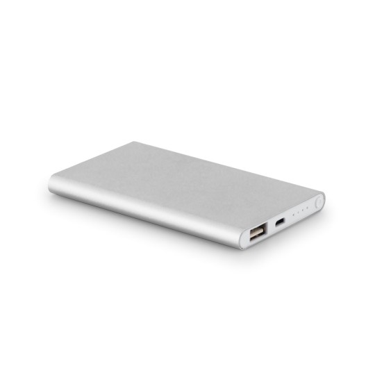 Bateria portátil slim em alumínio com capacidade de 4'000 mAh Personalizada