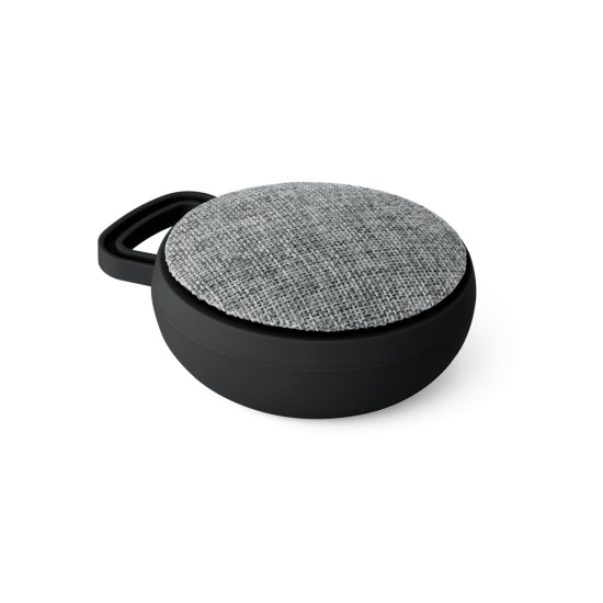 Caixa de som em ABS e tecido em poliéster com microfone e autonomia de 3h Personalizada