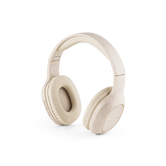 Fones de ouvido wireless dobráveis em fibra de palha de trigo e ABS com autonomia de 13h Personalizada