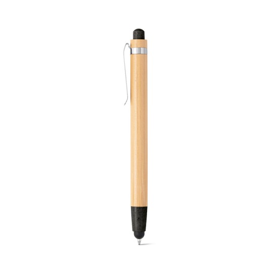 Esferográfica em bambu com ponteira touch Personalizada