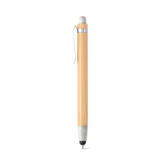 Esferográfica em bambu com ponteira touch Personalizada