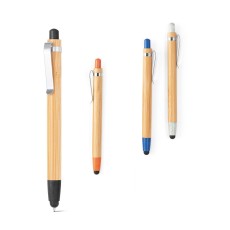Esferográfica em bambu com ponteira touch Personalizada