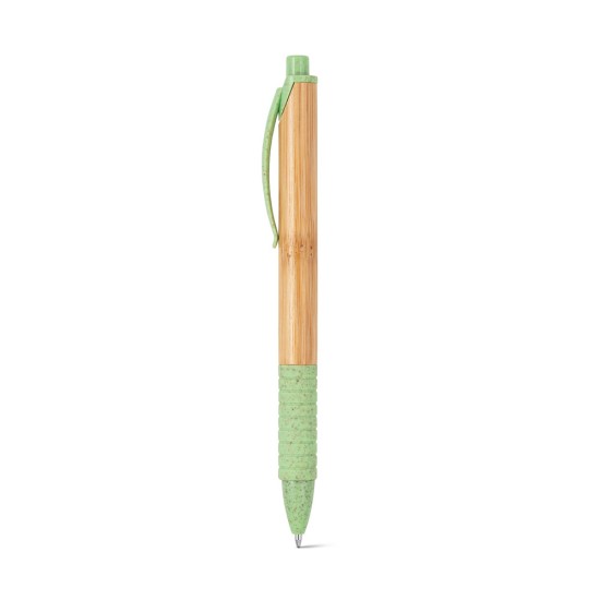 Esferográfica em bambu com clipe Personalizada