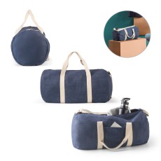 Sacola esportiva ou viagem em denim reciclado (300 g/m²) Personalizada